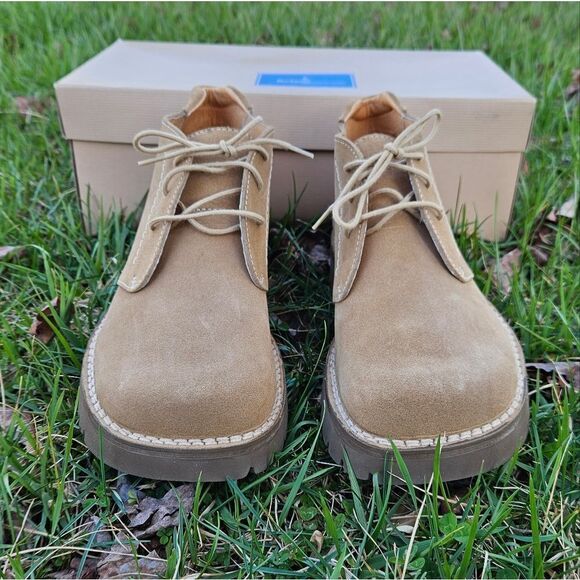 Rockport Beacon Buck Tan Leather Boots Size 8.5 display picture 3